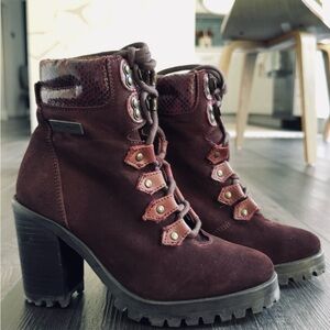 Women's Harley-Davidson Burgundy Lace-Up Ankle Boots